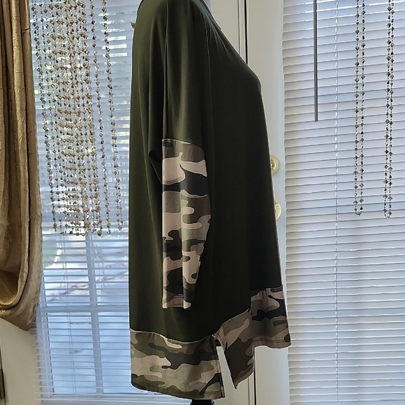 Yelete Olive Camouflage Tunic Top - Picture 3 of 3